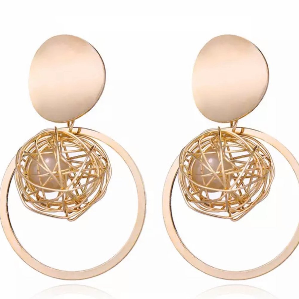 [ON SALE] Set of 2 Fashion Metal Earrings
